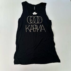 Black Sleeveless Top with Graphic Design